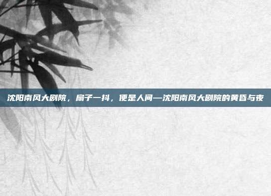 沈阳南风大剧院,扇子一抖,便是人间—沈阳南风大剧院的黄昏与夜