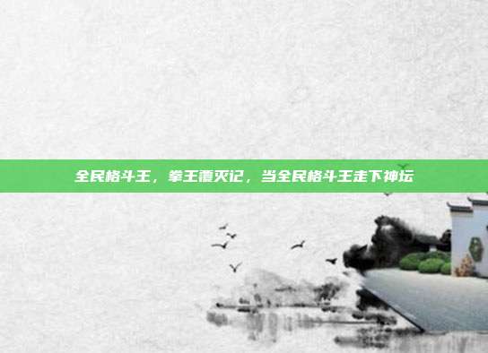 全民格斗王,拳王覆灭记,当全民格斗王走下神坛