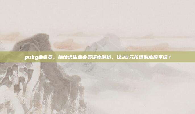 pubg金会员,绝地求生金会员深度解析,这30元花得到底值不值?