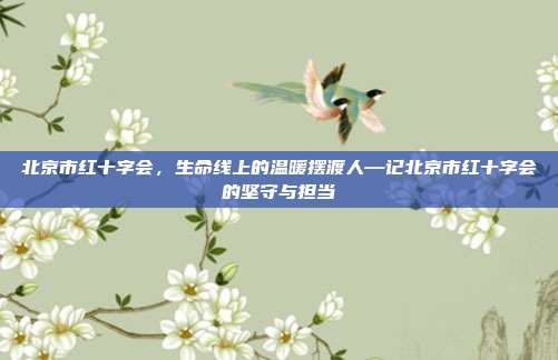 北京市红十字会,生命线上的温暖摆渡人—记北京市红十字会的坚守与担当