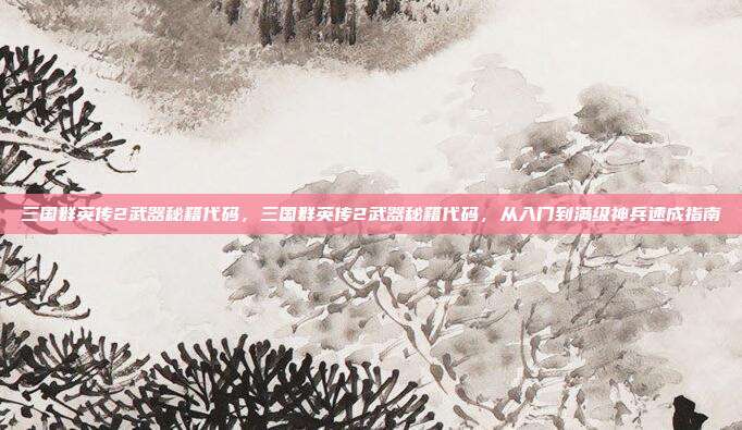 三国群英传2武器秘籍代码,三国群英传2武器秘籍代码,从入门到满级神兵速成指南