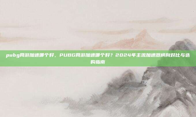 pubg网游加速哪个好,PUBG网游加速哪个好?2024年主流加速器横向对比与选购指南