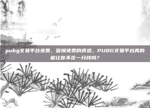 pubg交易平台免费,警惕免费的诱惑,PUBG交易平台真的能让你不花一分钱吗?