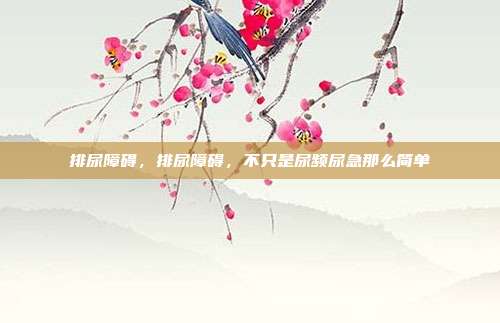 排尿障碍,排尿障碍,不只是尿频尿急那么简单