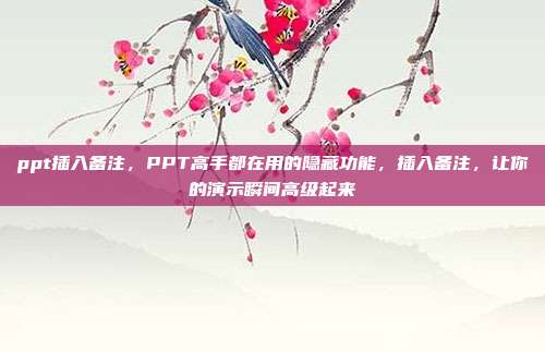 ppt插入备注,PPT高手都在用的隐藏功能,插入备注,让你的演示瞬间高级起来