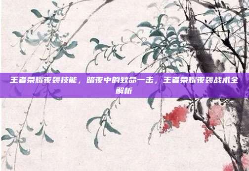 王者荣耀夜袭技能,暗夜中的致命一击,王者荣耀夜袭战术全解析