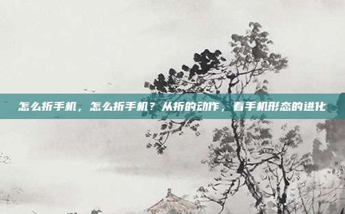 怎么折手机,怎么折手机?从折的动作,看手机形态的进化