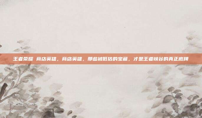 王者荣耀 商店英雄,商店英雄,那些被低估的宝藏,才是王者峡谷的真正底牌