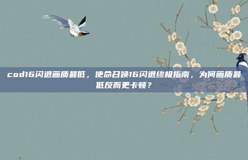 cod16闪退画质最低,使命召唤16闪退终极指南,为何画质最低反而更卡顿?