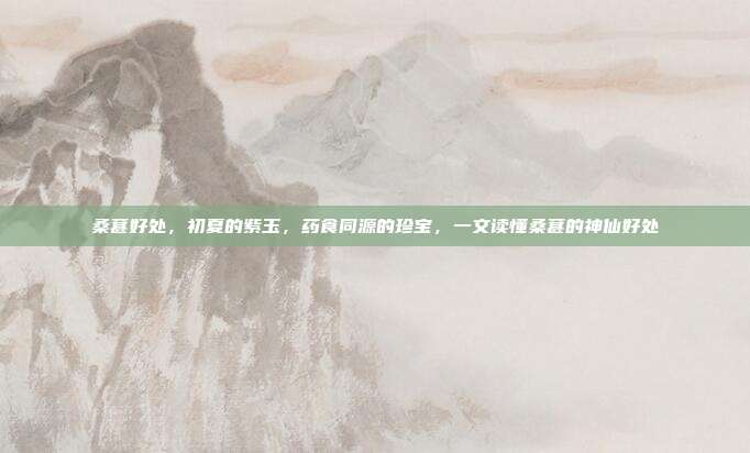 桑葚好处,初夏的紫玉,药食同源的珍宝,一文读懂桑葚的神仙好处
