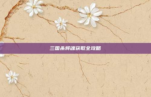 三国杀将魂获取全攻略