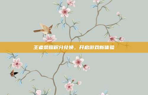 王者荣耀积分兑换,开启游戏新体验