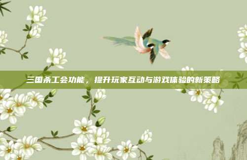 三国杀工会功能,提升玩家互动与游戏体验的新策略