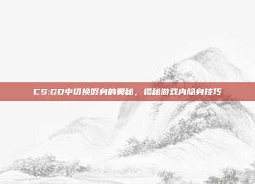 CS:GO中切换假身的奥秘,揭秘游戏内隐身技巧