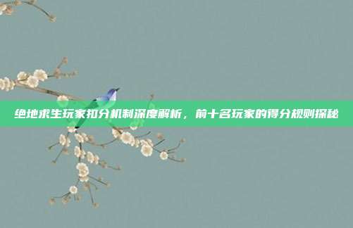 绝地求生玩家扣分机制深度解析,前十名玩家的得分规则探秘