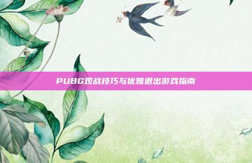 PUBG观战技巧与优雅退出游戏指南
