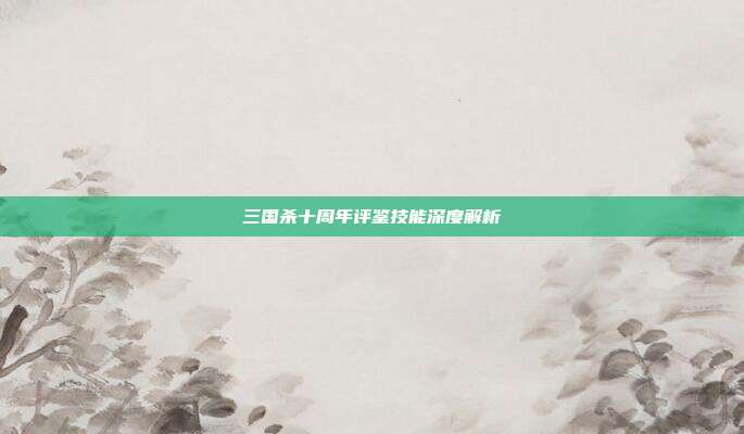 三国杀十周年评鉴技能深度解析