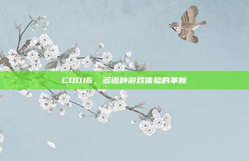 COD16,多语种游戏体验的革新
