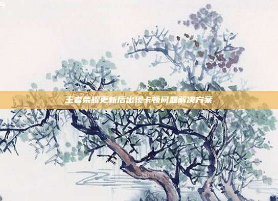 王者荣耀更新后出现卡顿问题解决方案