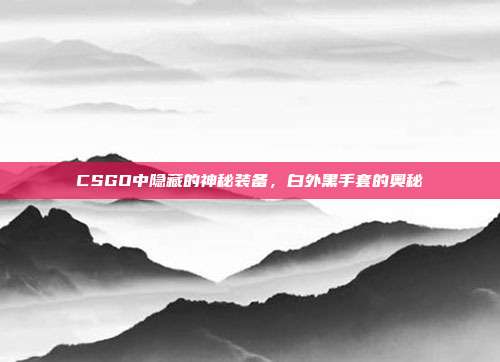 CSGO中隐藏的神秘装备,白外黑手套的奥秘