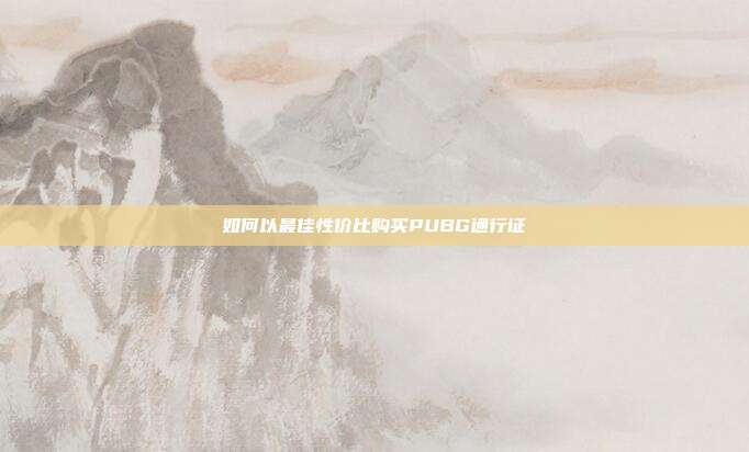 如何以最佳性价比购买PUBG通行证