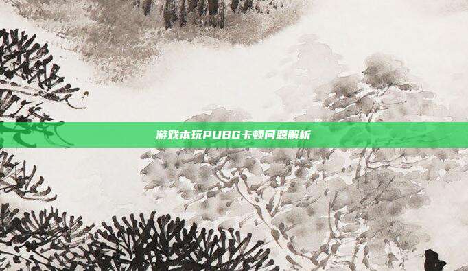 游戏本玩PUBG卡顿问题解析
