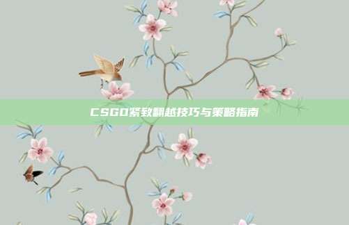 CSGO紧致翻越技巧与策略指南