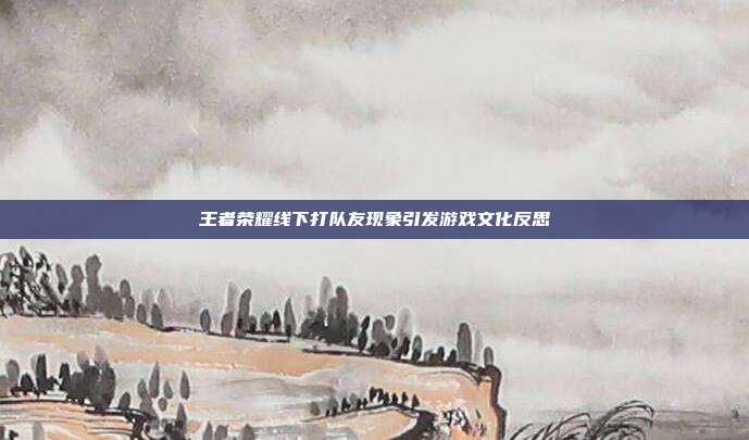 王者荣耀线下打队友现象引发游戏文化反思