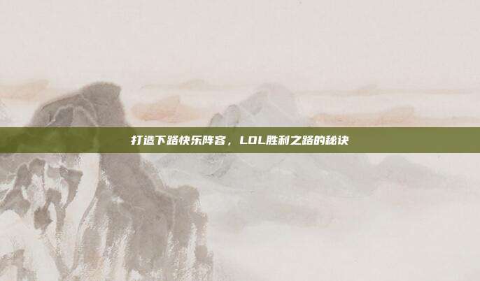打造下路快乐阵容,LOL胜利之路的秘诀