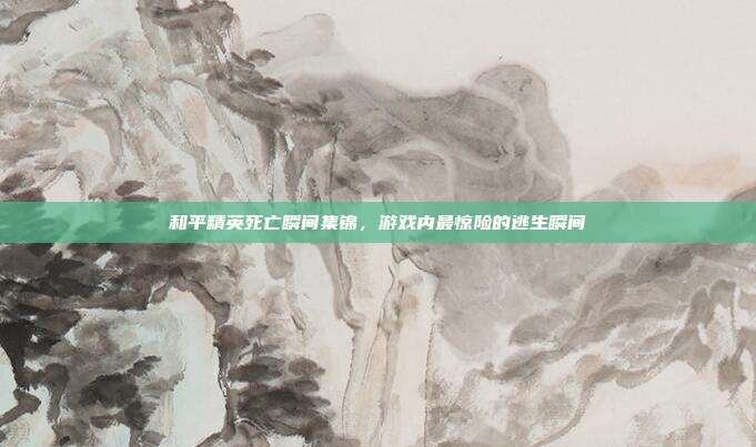 和平精英死亡瞬间集锦,游戏内最惊险的逃生瞬间