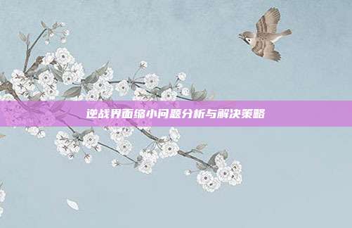 逆战界面缩小问题分析与解决策略