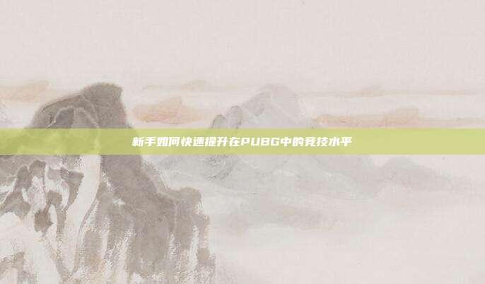 新手如何快速提升在PUBG中的竞技水平