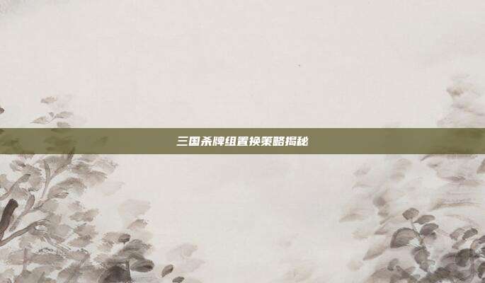 三国杀牌组置换策略揭秘
