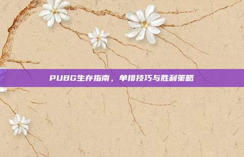 PUBG生存指南,单排技巧与胜利策略