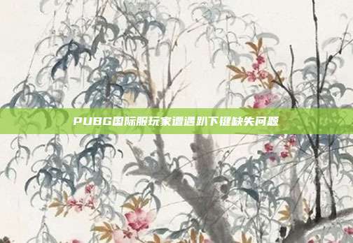 PUBG国际服玩家遭遇趴下键缺失问题