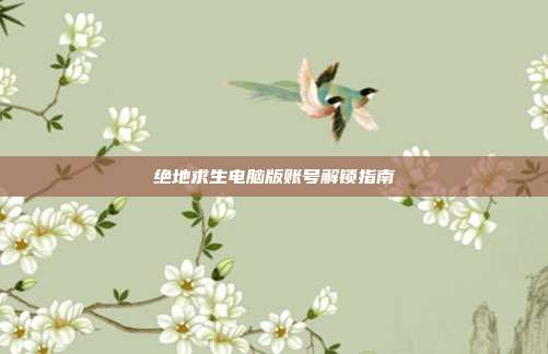 绝地求生电脑版账号解锁指南