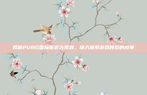 揭秘PUBG国际服远古视频,深入探索游戏背后的故事