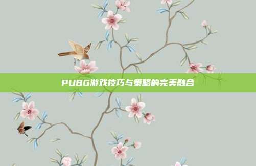 PUBG游戏技巧与策略的完美融合