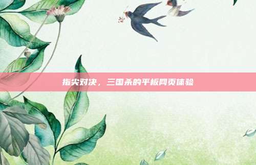指尖对决,三国杀的平板网页体验
