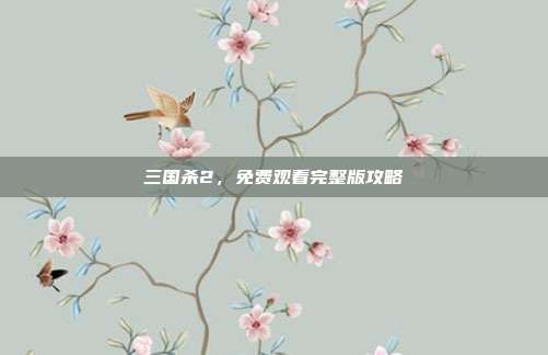 三国杀2,免费观看完整版攻略