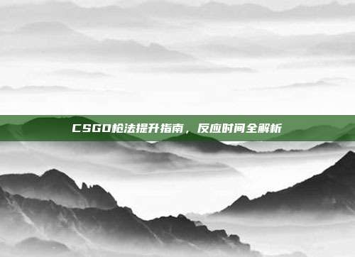 CSGO枪法提升指南,反应时间全解析