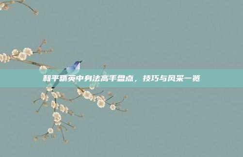 和平精英中身法高手盘点,技巧与风采一览