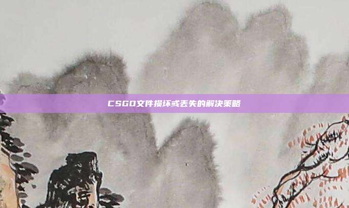 CSGO文件损坏或丢失的解决策略