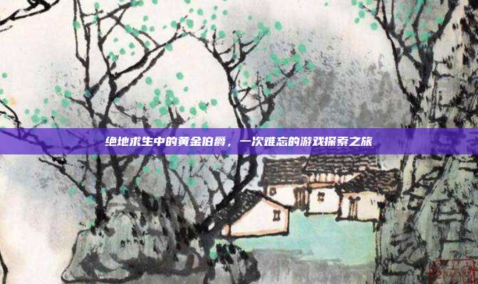 绝地求生中的黄金伯爵,一次难忘的游戏探索之旅