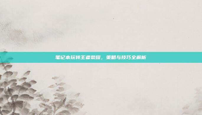 笔记本玩转王者荣耀,策略与技巧全解析
