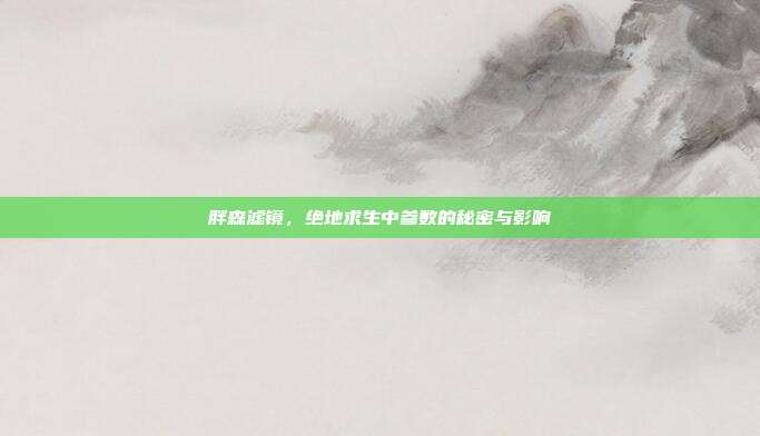胖森滤镜,绝地求生中参数的秘密与影响