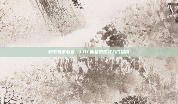 新手玩家必看,LOL体验服观战入门指南