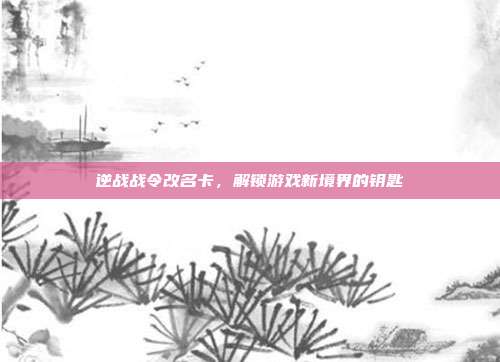 逆战战令改名卡,解锁游戏新境界的钥匙