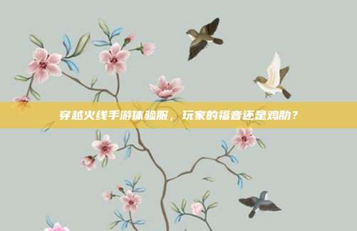 穿越火线手游体验服,玩家的福音还是鸡肋?