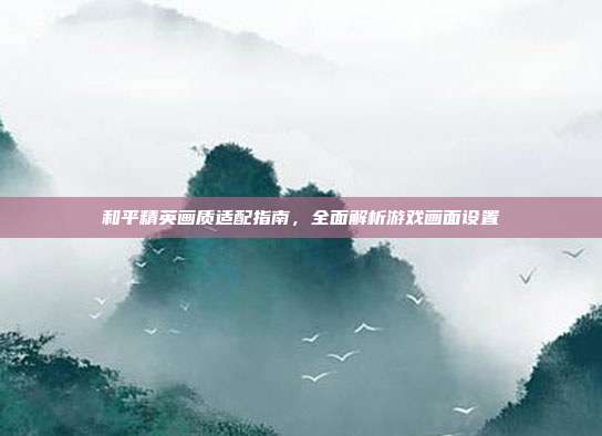和平精英画质适配指南,全面解析游戏画面设置